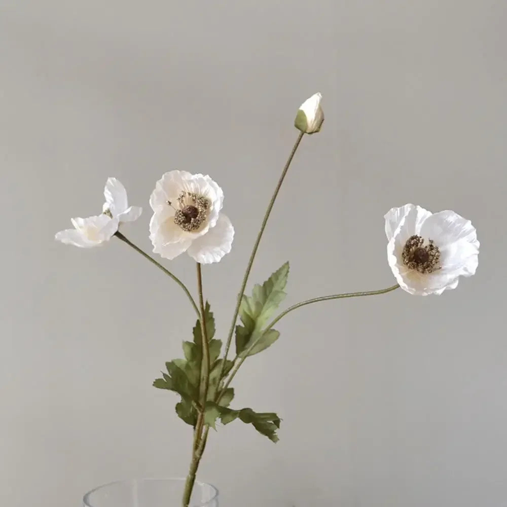 Artificial Poppy Flowers – Realistic Silk Faux Long Stem Flowers for Home Décor, Garden, Wedding Bridal Bouquets, Party Decoration & DIY Floral Arrangements