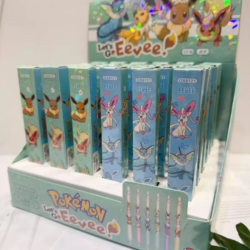 1/5/10PCS Pokémon Eeveelution Blind Box Gel Pens – Cute Anime School Stationery Black Ink Signature Pens