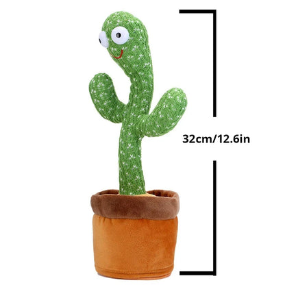 Dancing Cactus Toy – Talking Plush Singing Speaker with Wriggle Dance, Interactive Stuffed Decoration Gift