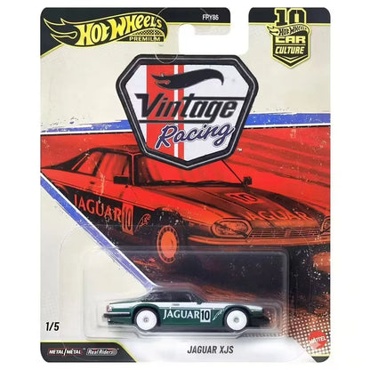 Hot Wheels Premium Vintage Racing Jaguar XJS – 1:64 Scale Die-Cast Alloy Car, Classic Racing Collectible Model & Gift