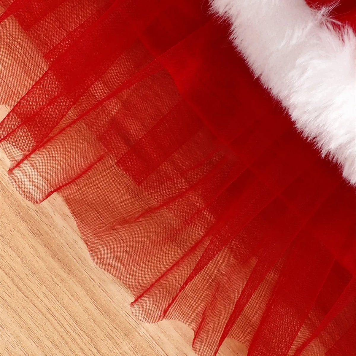 Toddler Girls Christmas Santa Claus Dress, Off-Shoulder Tulle Tutu Party Dress with Matching Headband, Cute Xmas Costume for Girls Ages 1–5 Years, Holiday Parties, Photoshoots and Festive Celebrations