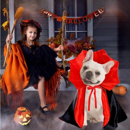 Halloween Pet Cape Costume with Bat Wings – Adjustable Vampire Cloak for Puppies, Kittens, Dogs & Cats, Cute Cosplay Outfit for Parties & Holidays