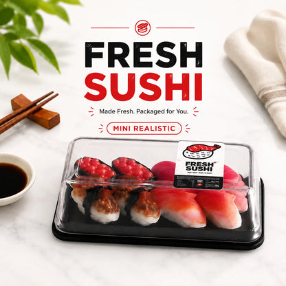 Ensemble de miniatures d'aliments pour mini-réfrigérateur – Mini-jouets mignons de sushi et de gâteaux pour scènes de cuisine de maison de poupée, décoration de chambre, créations de jardin féérique et présentoirs de collection