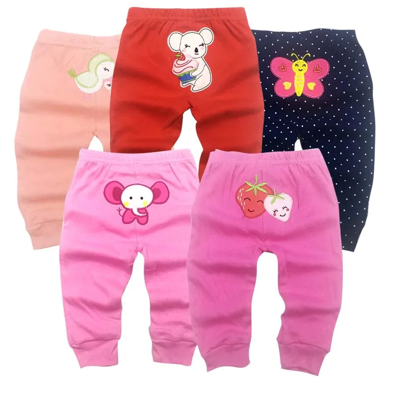 5PCS Unisex Baby Pants – Soft Cotton Knitted Harem Trousers for Boys & Girls, Lightweight Spring Summer Toddler Leggings & Infant Clothing