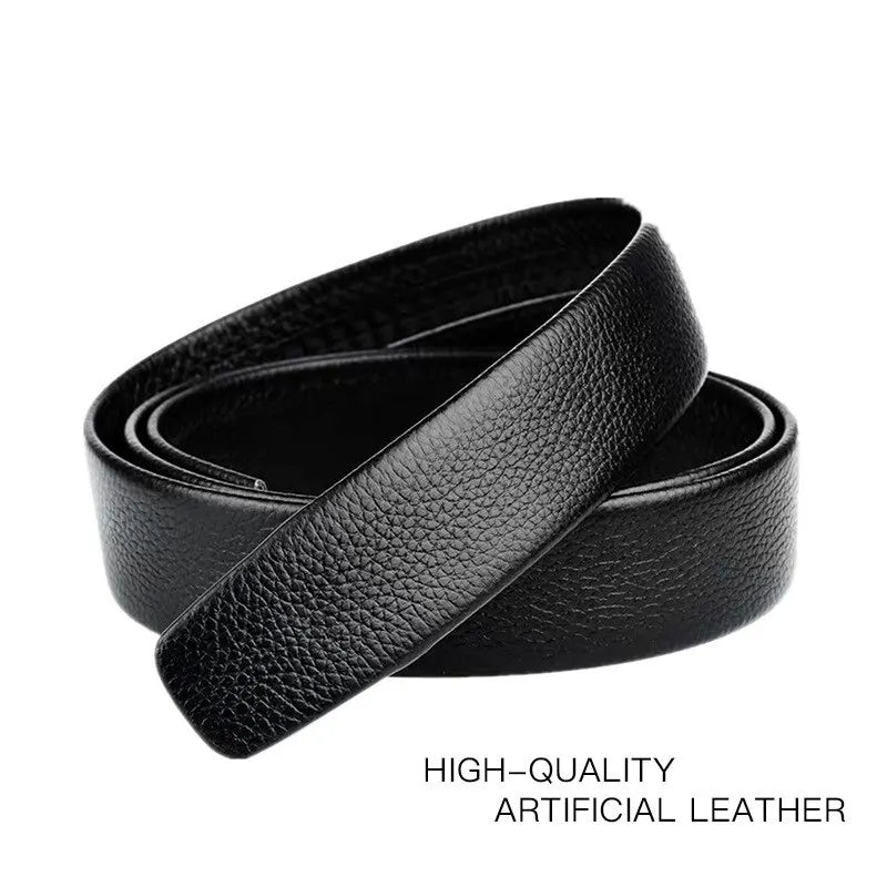 Men's 120cm Business Leather Belt – High-Quality Metal Automatic Buckle Work Belt, Adjustable Formal Waist Strap for Office & Daily Wear