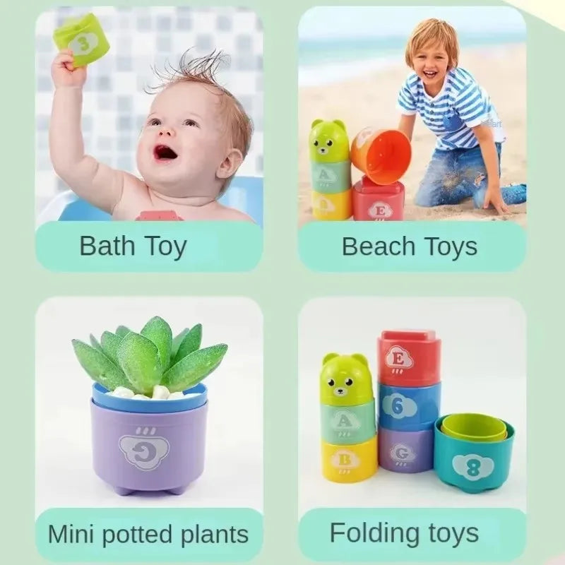 Gobelets empilables chiffres et lettres pour enfants – Jouet sensoriel Montessori éducatif pour tout-petits, jeu de puzzle d'apprentissage précoce, cadeau d'activité d'empilement rapide