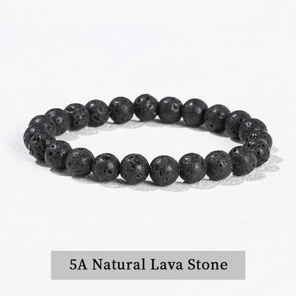 Pulsera de piedra obsidiana negra natural – Joyería ajustable de cuentas de cristal para hombres y mujeres, regalo de moda y accesorio de estilo energético
