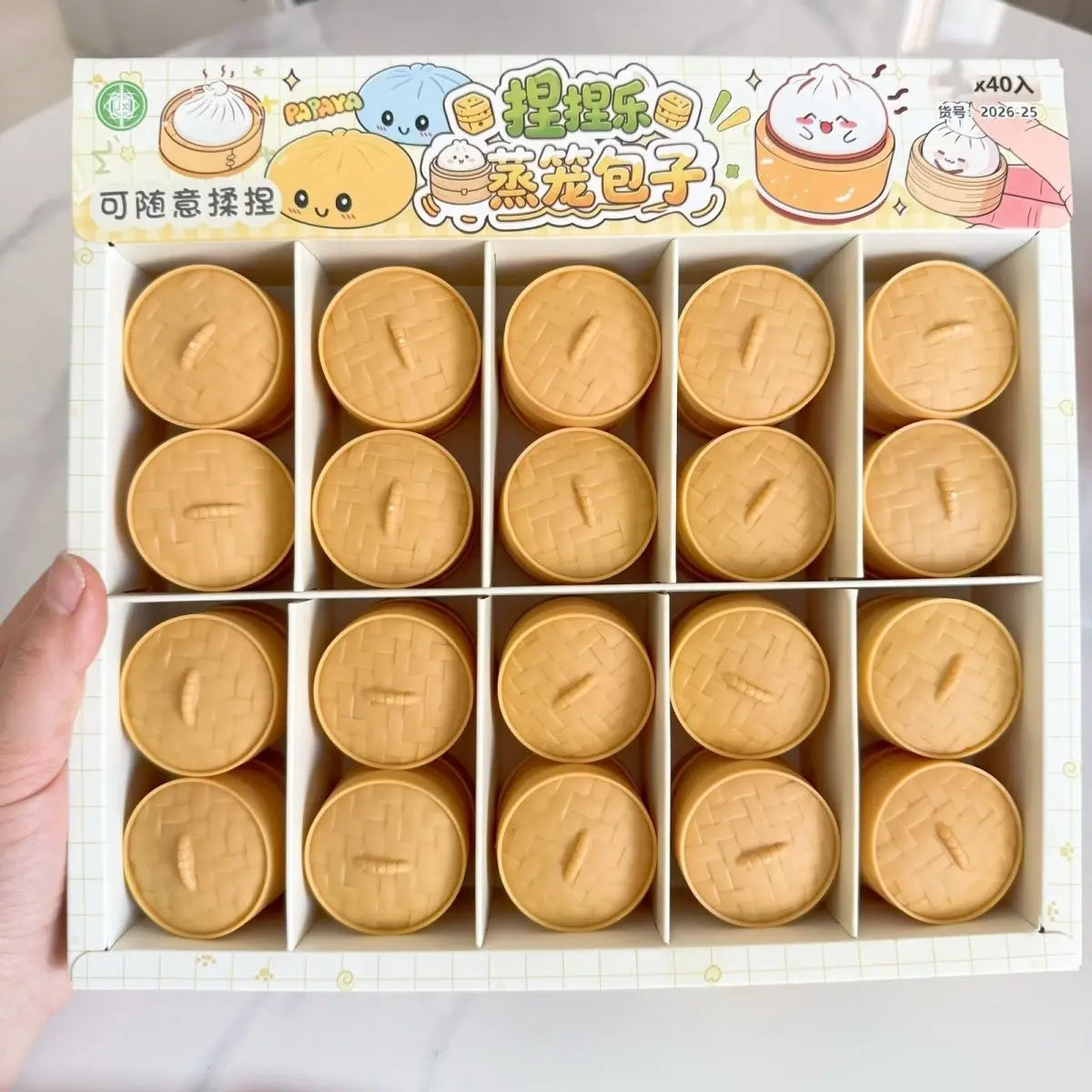 Crystal Bun Card Cute Mini Dumpling Squishy Toy – Slow Rebound Stress Relief Squeeze Toy, Fun Office Fidget Gift, Desk Decoration & Prank Toy