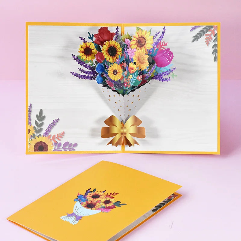 3D Pop-Up Greeting Card – Happy Birthday, Mother’s Day, Father’s Day, Love Mom Dad, Rose Flower, Easter & Thank You Gift