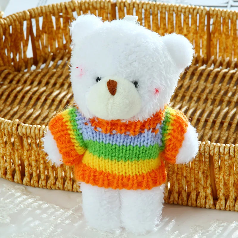 Cute Bear Plush Keychain with Sweater – Mini Stuffed Teddy Bear Pendant for Girls, Backpacks, Bags & Kids’ Gifts