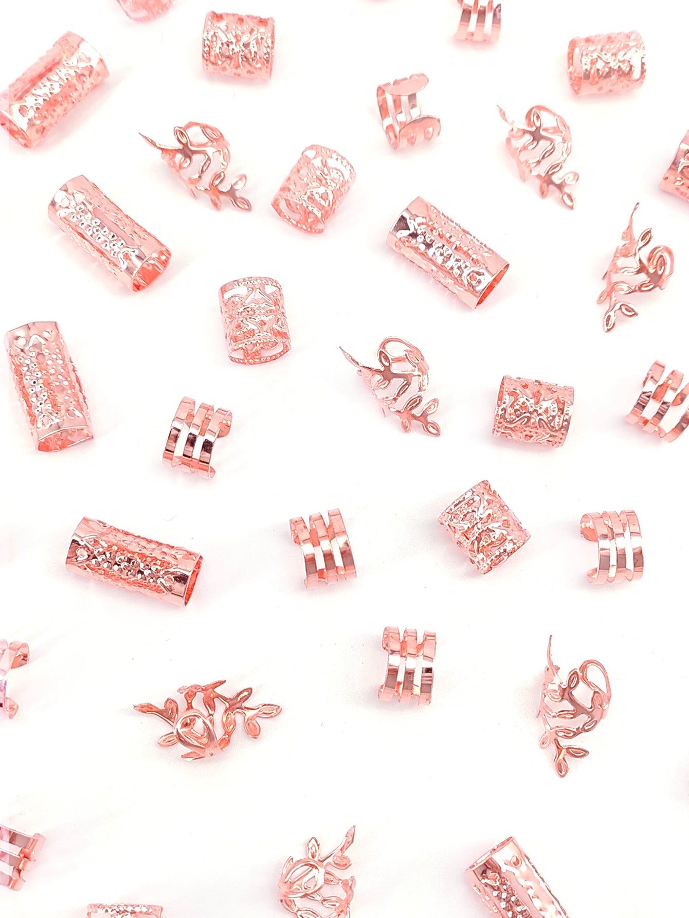 40/80PCS Anillos Huecos para el Pelo – Accesorios DIY de Joyería para Rastas para Mujeres y Niñas | Decoración para Trenzas y Peinados