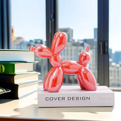 Sculpture de Chien Ballon en Céramique Nordique – Figurine Décorative Moderne pour Maison, Bureau et Étagère