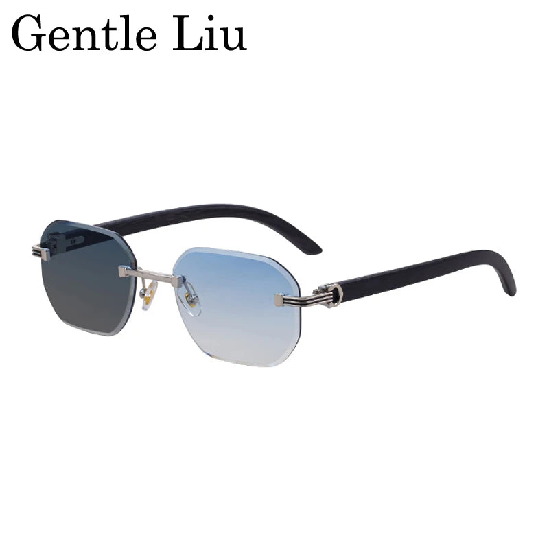 Vintage Square Rimless Sunglasses for Men – Frameless Punk Eyewear with UV400 Lenses, Trendy 2026 Fashion Glasses