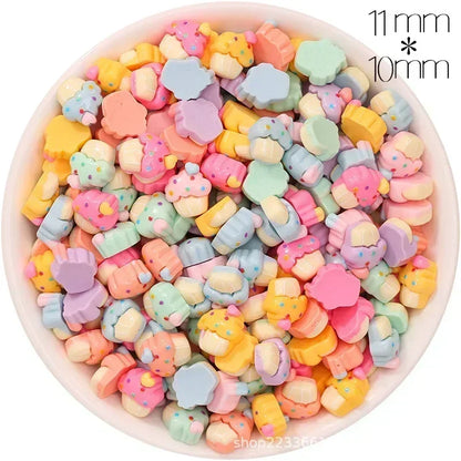 30/300pcs Mini Breloques en Résine Bonbon Fleur Amour – Mignons Accessoires de Bricolage pour Nail Art, Barrettes à Cheveux, Scrapbooking, Bijoux Faits Main et Projets Créatifs pour Enfants