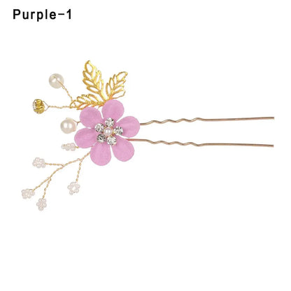 Luxury Floral Bridal Hair Comb with Gold Leaves – Crystal Wedding Hair Accessory for Brides & Prom