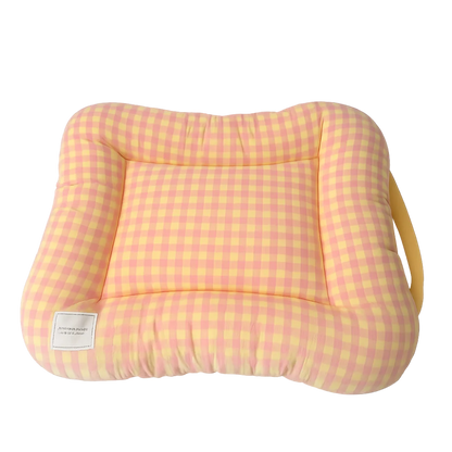 Tapis de Lit Chauffant Respirant pour Chien – Coussin de Couchage Doux Macaron à Carreaux pour Animaux avec Base Antidérapante pour Chats et Chiens