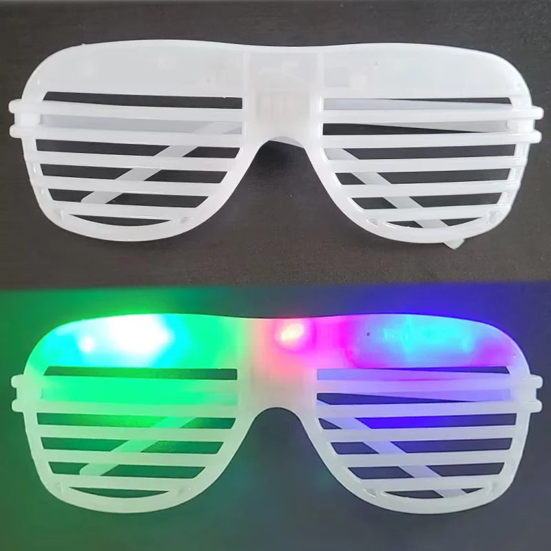 Lunettes de fête lumineuses à LED – Lunettes néon phosphorescentes 3 modes pour anniversaires, mariages et festivals