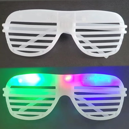 Lunettes de fête lumineuses à LED – Lunettes néon phosphorescentes 3 modes pour anniversaires, mariages et festivals