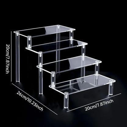 Support d'affichage en acrylique – Présentoir organisateur transparent à 1-5 niveaux pour parfums, poupées, figurines et objets de collection