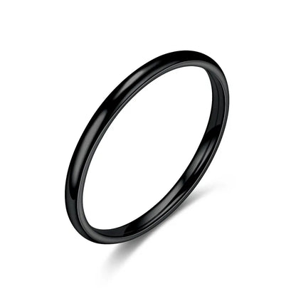 Stainless Steel Wedding Band Ring – 2mm, 4mm, 6mm & 8mm High Polished Smooth Ring for Men & Women | Minimalist Jewelry