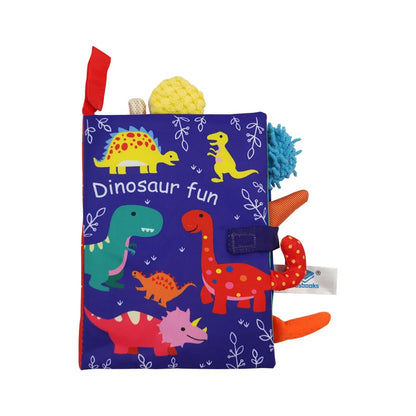 Livre en tissu éducatif pour bébés – Jouet d'apprentissage pour nourrissons de 0 à 36 mois, livre sensoriel d'éveil avec papier bruissant, hochet en queue, activité de puzzle interactive parent-enfant pour tout-petits