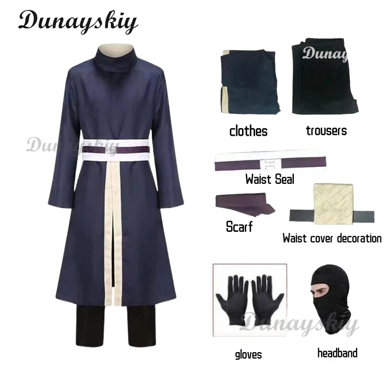 Obito Inspired Cosplay Costume Set – Anime Wig, Full Face Mask & Outfit for Adult Halloween, Carnival & Party Roleplay