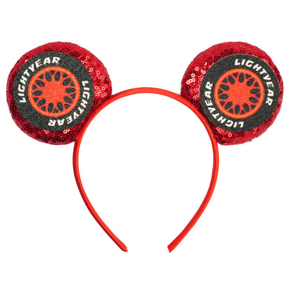 Diadema de orejas de Mickey Mouse de Lilo & Stitch – Lazo de lentejuelas de 5" Accesorio para el cabello de dibujos animados para mujeres y niñas | Diadema para fiestas y festivales
