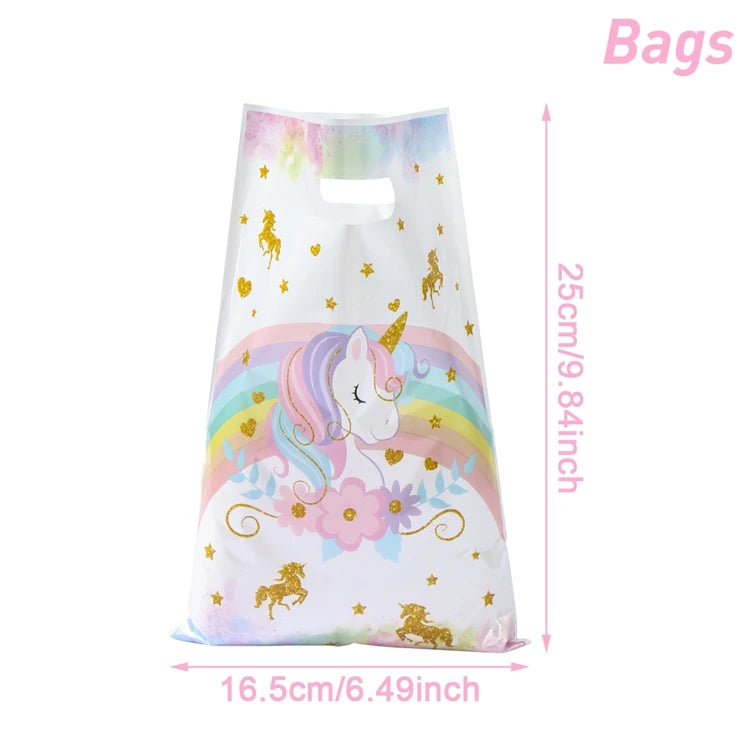 10/25/50 unidades Bolsas de Regalo de Unicornio para Dulces – Lindas Bolsas de Mano para Recuerdos de Fiesta, Decoraciones de Cumpleaños, Baby Showers, Regalos para Niños y Artículos de Celebración