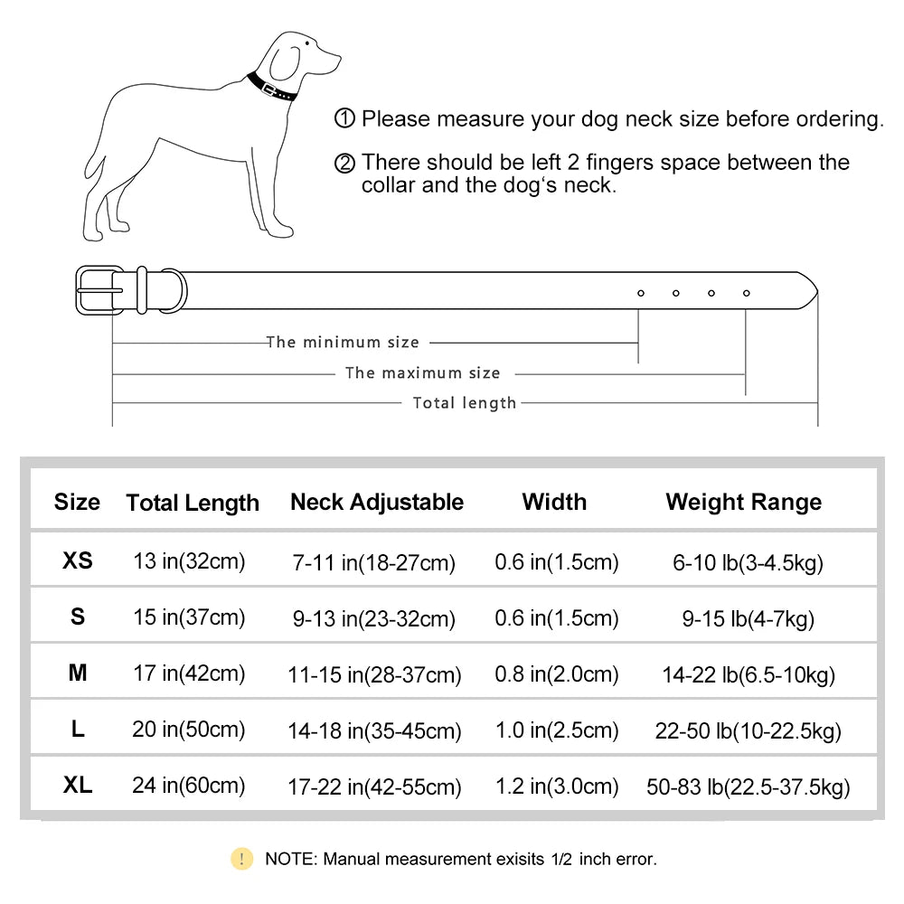 Collar de perro de piel sintética personalizado con placa de identificación grabada gratuita – Collar ajustable suave acolchado para perros pequeños, medianos y grandes