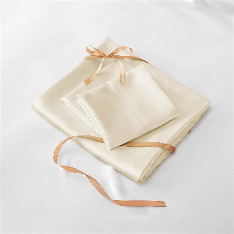 100% Mulberry Silk Bedding Set – Luxury Duvet Cover, Bed Sheet & Pillowcase Set