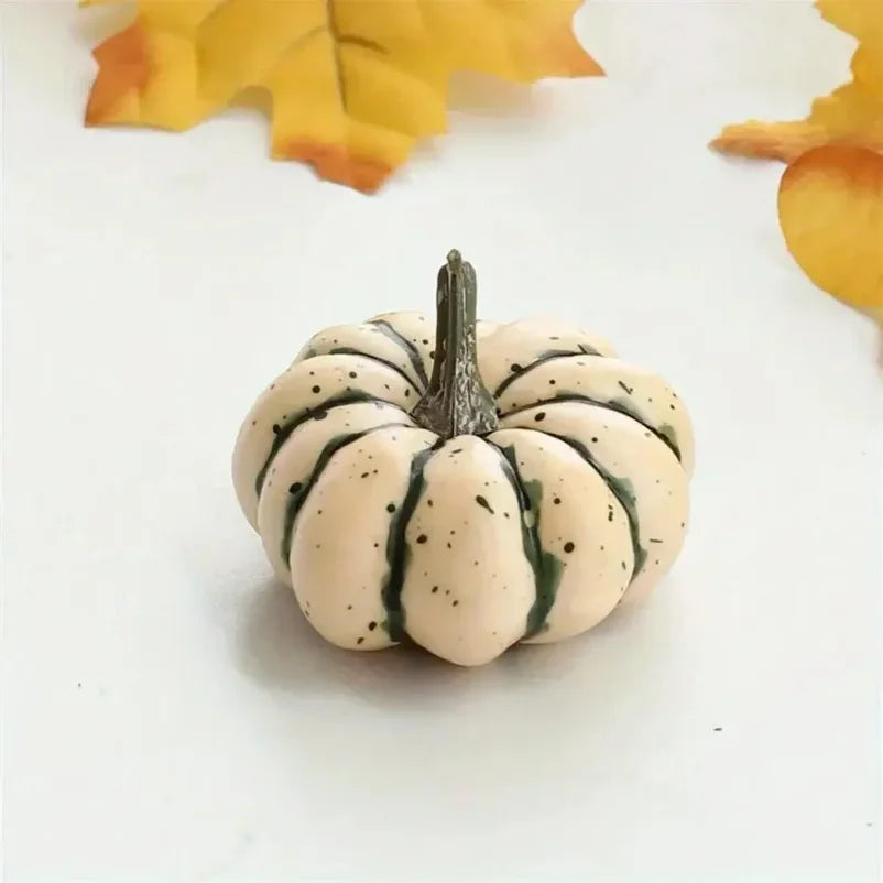9PCS Mini Artificial Pumpkins – Fake Pumpkin Halloween Decorations for Home, Autumn Harvest, Thanksgiving Parties & Seasonal Decor
