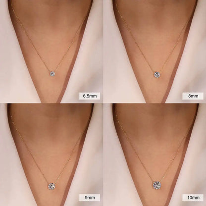 Collar con colgante de moissanita de plata de ley 925 – Joyería fina nupcial y para mujer de 0,5 a 5 quilates