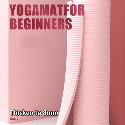 Colchoneta de Yoga NBR de 8MM – Colchoneta de Ejercicio Gruesa Antideslizante para Principiantes, Yoga en Casa, Baile, Entrenamientos de Fitness y Equipos de Entrenamiento de Suelo