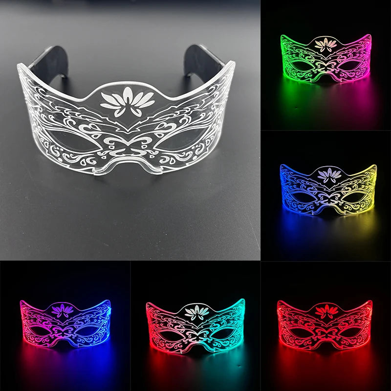 LED Luminous Party Glasses – Futuristic Rainbow Space & Robot Rave Goggles with Star Lights for Concerts, DJ Events, Masquerade & Y2K Parties