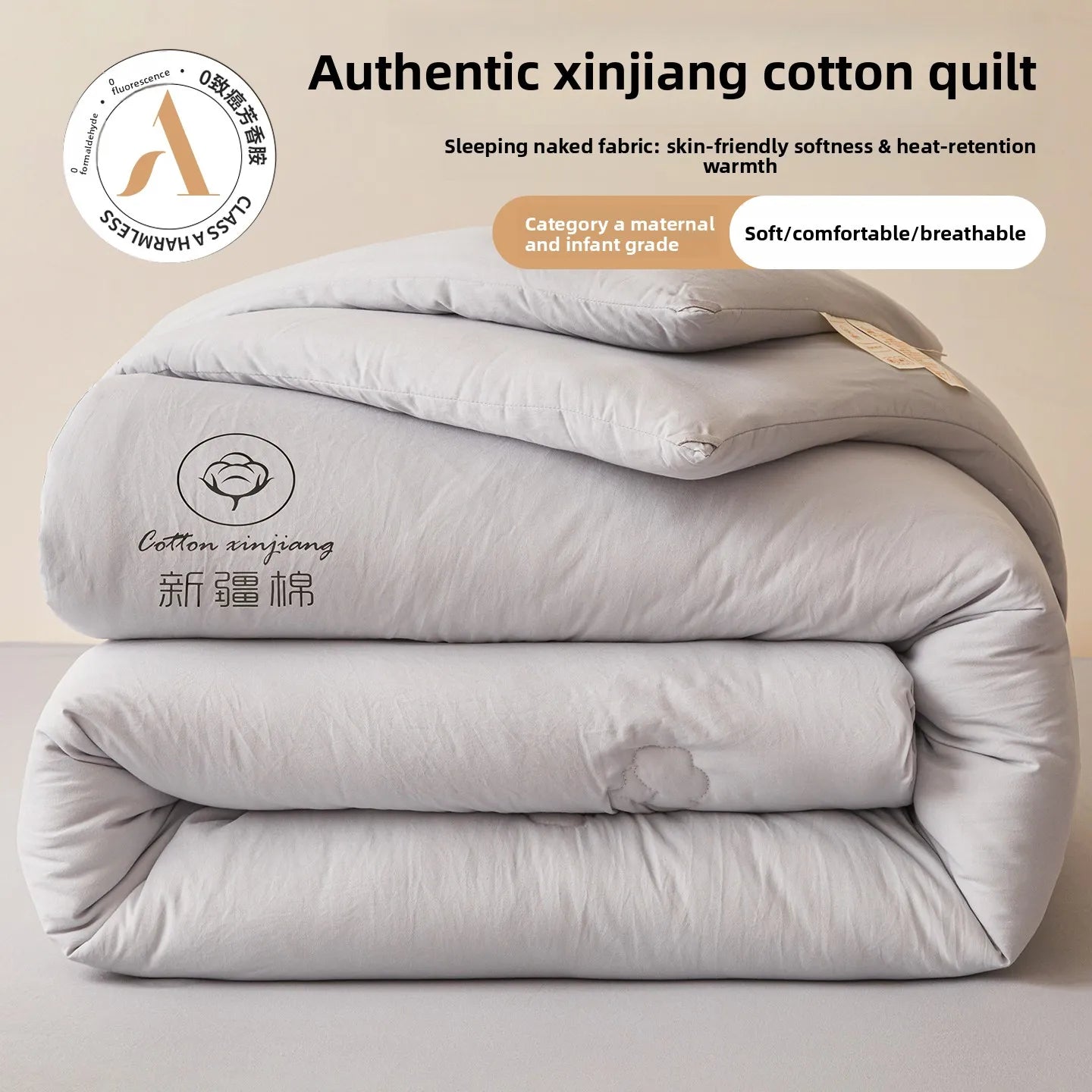 100% Cotton Filled Comforter – Soft Lightweight Warm Winter Quilt for Autumn & Cold Weather Bedding