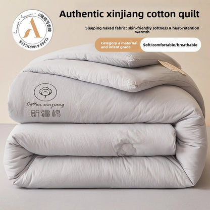 100% Cotton Filled Comforter – Soft Lightweight Warm Winter Quilt for Autumn & Cold Weather Bedding