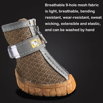 Bottes pour chien à semelles antidérapantes – Chaussures de protection des pattes chaudes et respirantes pour la marche et la randonnée en extérieur