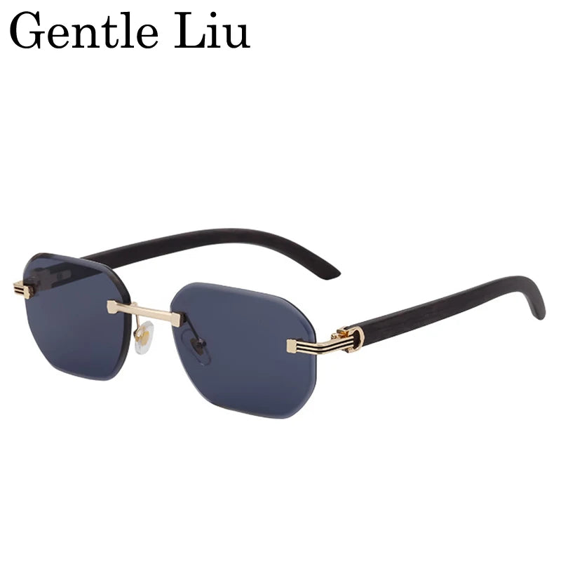 Vintage Square Rimless Sunglasses for Men – Frameless Punk Eyewear with UV400 Lenses, Trendy 2026 Fashion Glasses