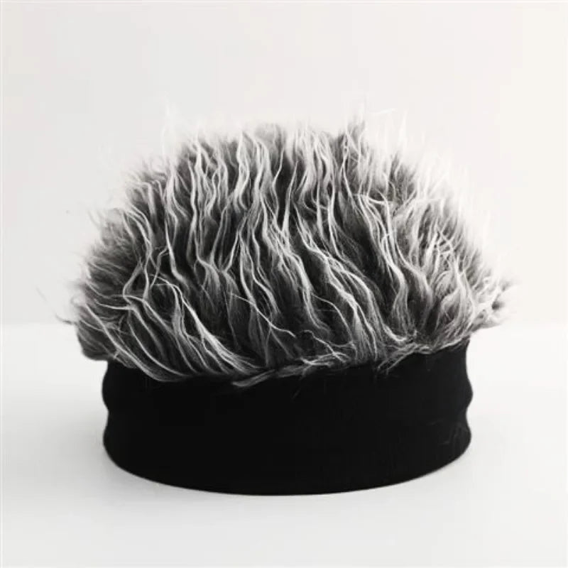 Fashionable Hip-hop Style Decorative Cosplay Wig Knitted Cap – Personalized Party Wig Cap for Hip-hop Outfit & Costume Wear