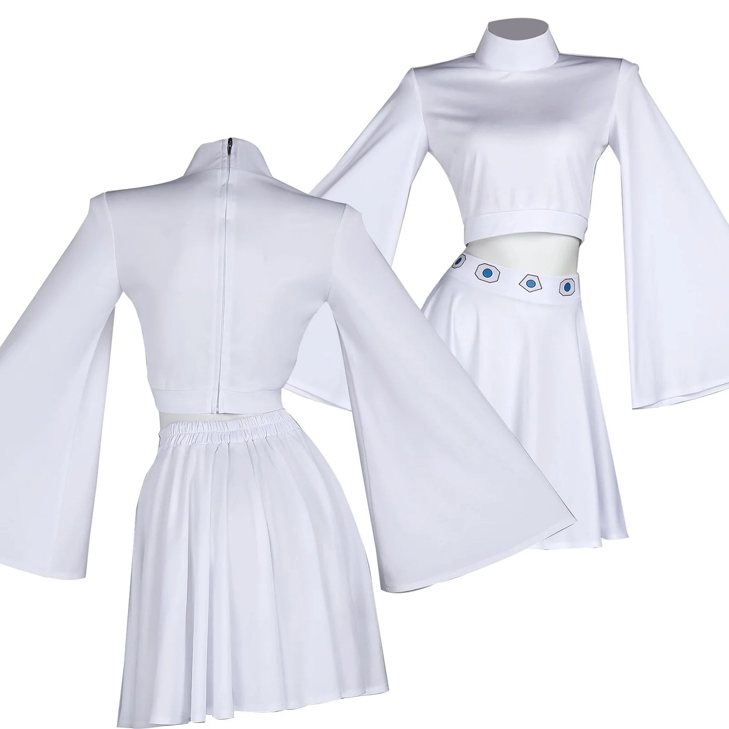 Leia Cosplay Costume – Fantasy Princess Dress for Women (Halloween/Carnival Party Outfit, Disguise Suit)