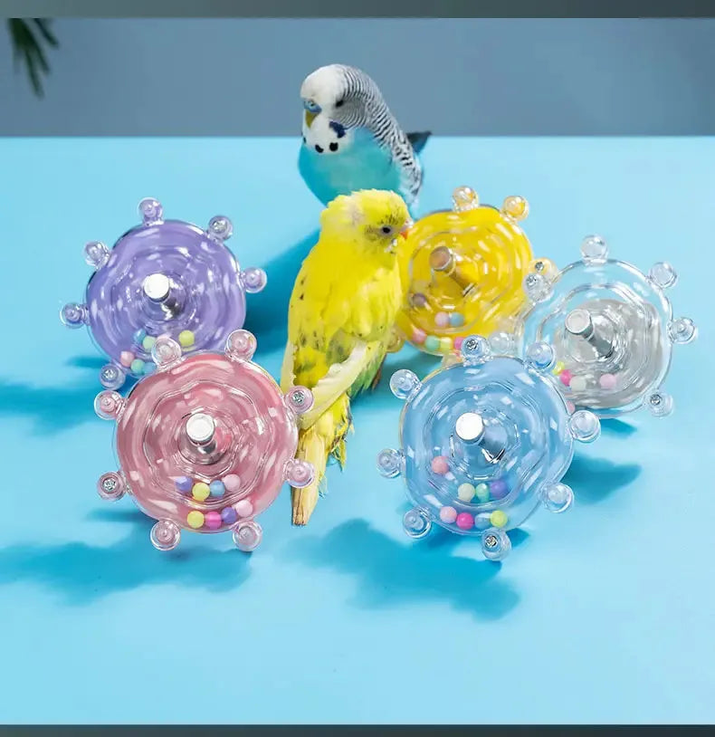 Interactive Parrot Cage Toy – Rotating Treat Dispenser for Mental Stimulation, Foraging & Entertainment, Bird Enrichment Toy