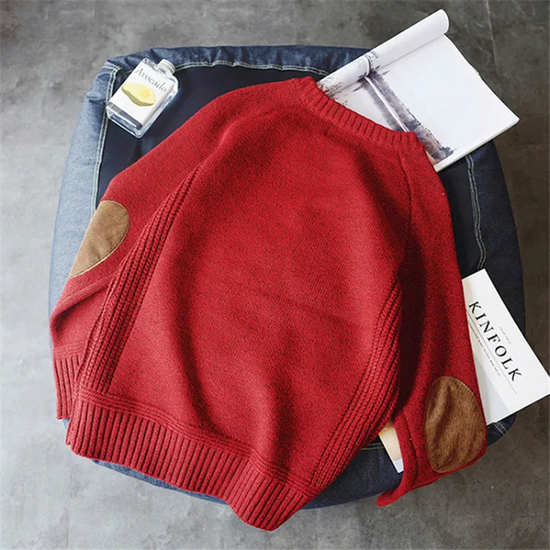 2025 Men’s Oversized Wool Knit Sweater – Thick O-Neck Loose Pullover for Autumn Casual Harajuku Streetwear, Sizes M–5XL