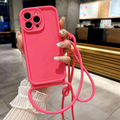 Funda Cruzada para Teléfono con Cordón Ajustable – Cubierta Protectora Suave para iPhone 17, 16, 16E, 15, 14, 13, 12, 11, X, XS, 8 Plus y SE 2022, Funda para Teléfono de Hombro con Manos Libres