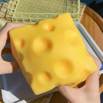 Giant Cheese Squishy Toy – Extra Large Slow Rebound Fidget Stress Relief Squeeze Toy for Adults & Kids
