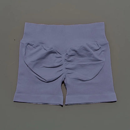 Pantalones cortos de gimnasio sin costuras con efecto Scrunch Butt para mujer – Pantalones cortos de yoga de cintura alta para correr, entrenar, fitness y ropa deportiva