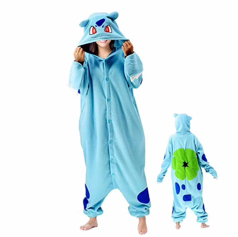 Pokémon Kigurumi Cosplay Onesie – Pikachu, Gengar Anime Jumpsuit for Men & Women (Halloween Party Outfit)