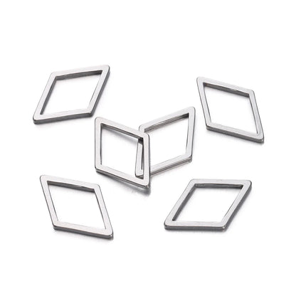 10 breloques géométriques creuses en acier inoxydable pour bijoux – Connecteurs de pendentif pour boucles d'oreilles, colliers et fabrication de bijoux