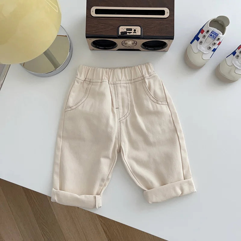 Pantalones vaqueros MILANCEL para bebé – Jeans lisos suaves para niños y niñas, pantalones informales para niños, parte inferior de moda cómoda para el uso diario de bebés y niños