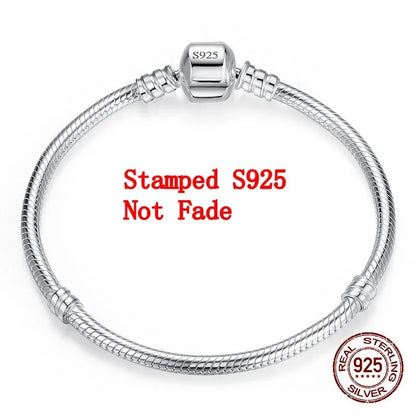 Pulsera con dije de hueso de serpiente de plata esterlina 925 – Pulsera de cadena suave y lisa hecha a mano de joyería fina para mujeres y para regalo