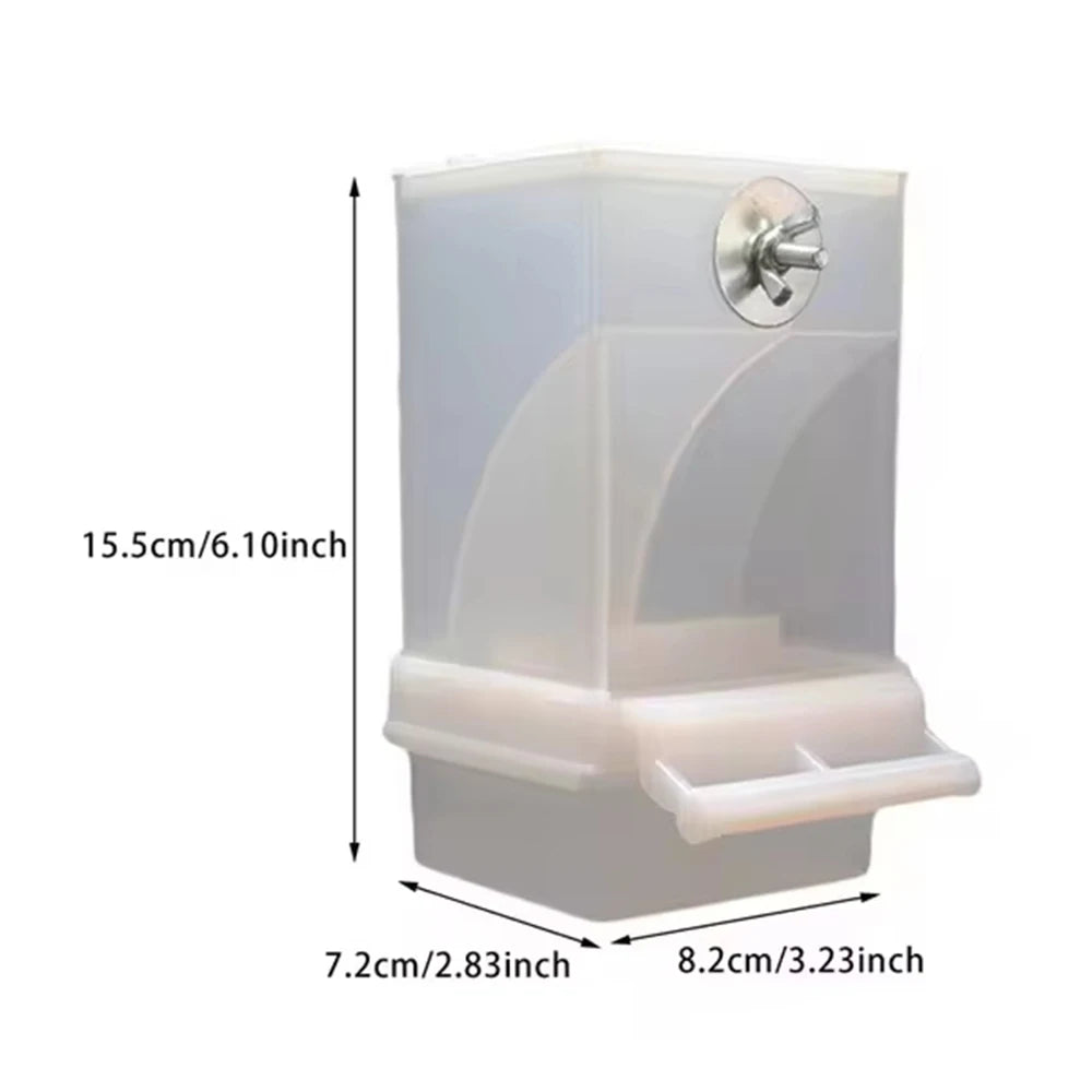 Parrot Bird Feeder – 1PC Transparent Anti-Spill Food Box, Durable Clear Feeding Device for Parrots & Small Birds